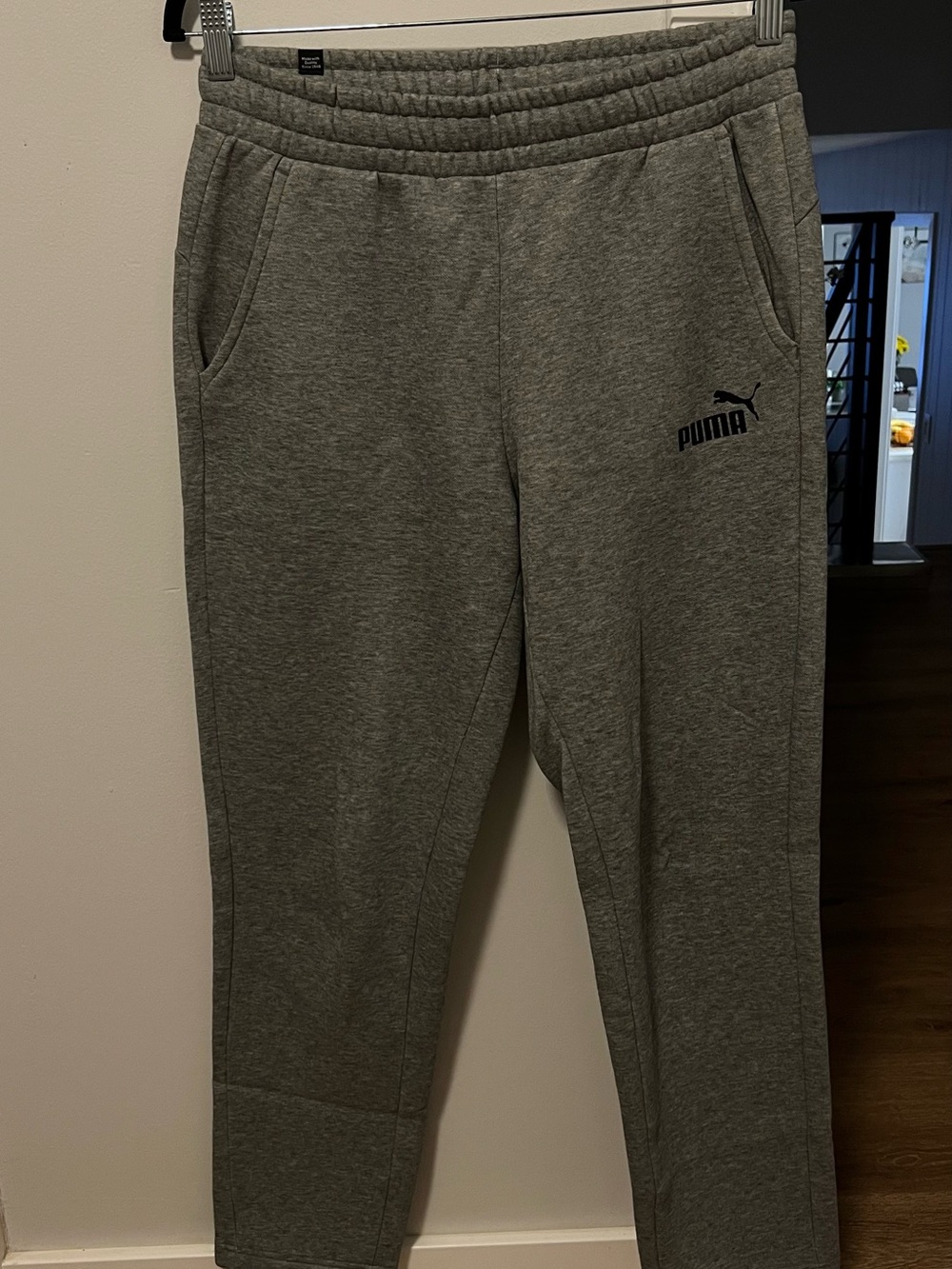 Puma Youth Heather Gray Jogger Pants with Logo
